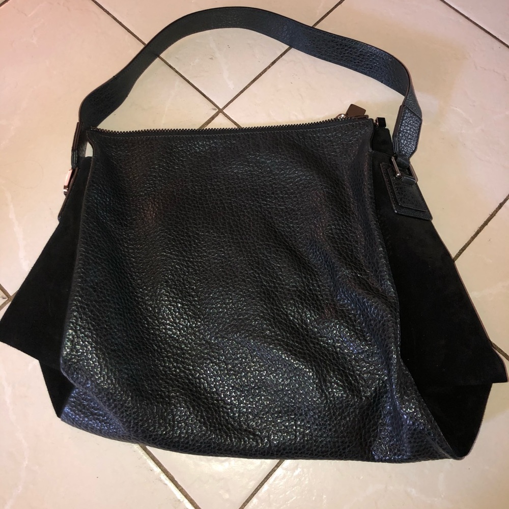 Leather tote bag